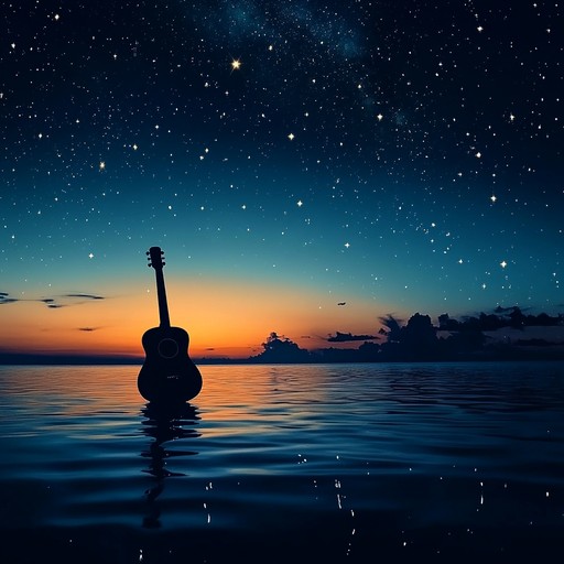 An instrumental blues piece featuring soulful guitar melodies and gentle rhythms that evoke the tranquility of a serene night under the stars, perfect for unwinding and relaxation.