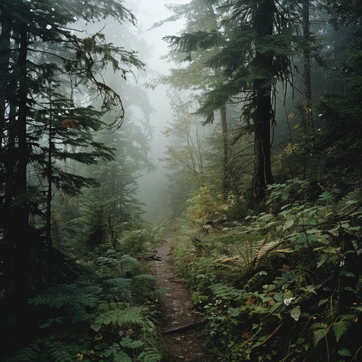 Loud, resonant stomping footsteps echo ominously through dark forest, each step amplifying the growing fear and palpable tension around you.