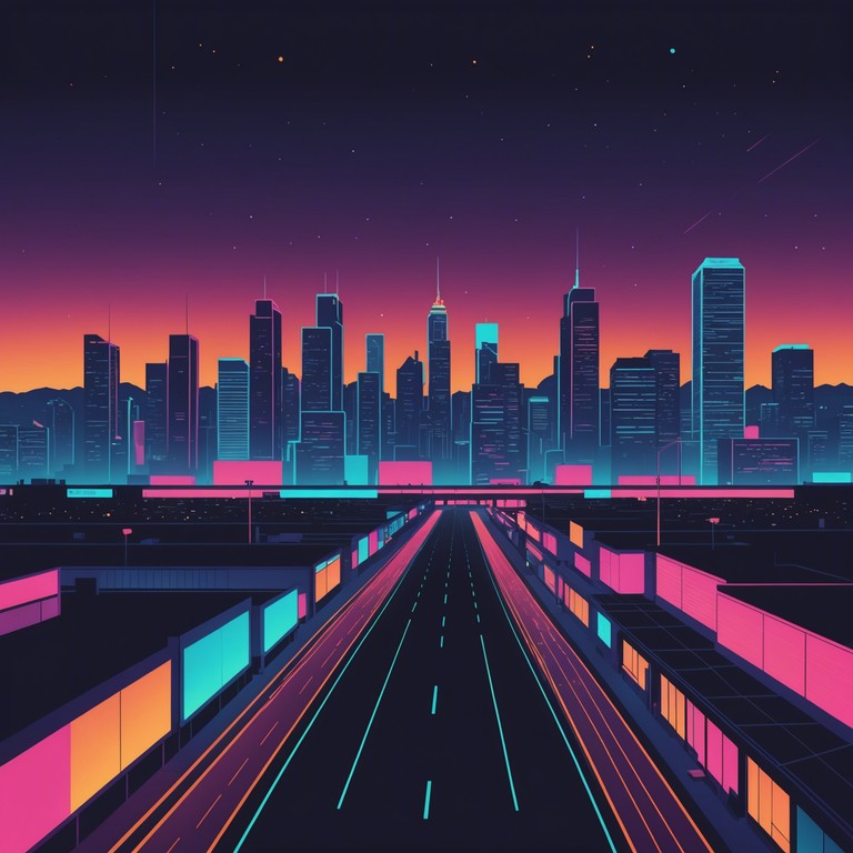 Capturing the essence of a bustling city bathed in neon lights, this track uses layered synthesizers and driving rhythms to create a sense of endless possibilities and electric excitement in the urban night.