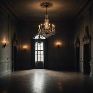 eerie violin waltz in a forgotten mansion