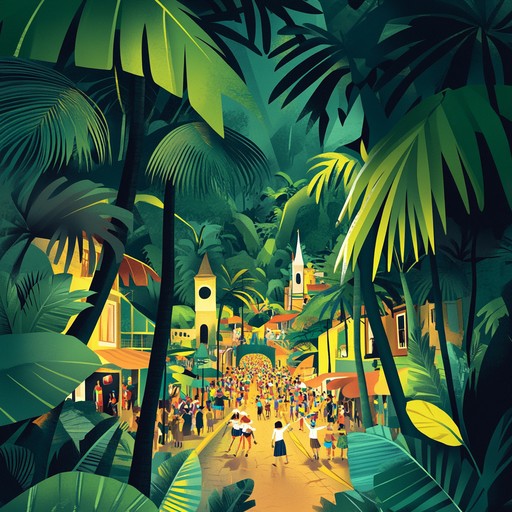 Celebrate a lively rhythm with a parade that merges samba beats and exotic jungle sounds. This energetic track, featuring animal calls and nature ambiance, captures the essence of a vibrant carnival in the tropics. A perfect blend for festive occasions.