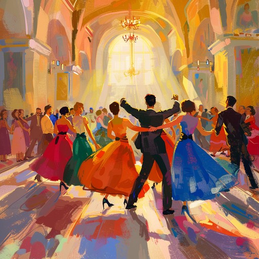 A cheerful, playful instrumental waltz featuring an accordion melody. It captures the vibrant energy of a sunlit ballroom dance with its dynamic shifts and lively composition, perfect for celebrations and cheerful moments.