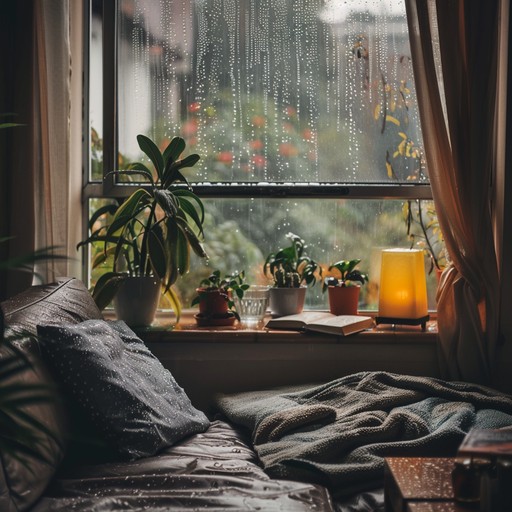 Visualize a serene night, raindrops creating a background for gentle jazz. This instrumental blends chill vibes with jack swing elements, providing a perfect soundtrack for relaxation.