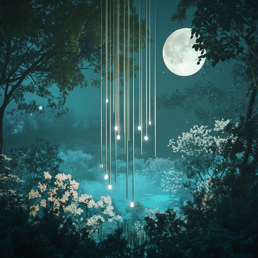 Imagine a mystical midnight scene, where gentle piano melodies weave through an enchanting forest bathed in moonlight. Ethereal chimes accompany the serene notes, creating an atmosphere filled with sentimental nostalgia and magical wonder. The track flows with a soft, inviting dynamic, pulling listeners into a dreamlike embrace