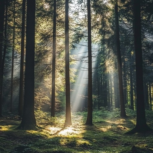 This piece captures the soulful resonance of an acoustic guitar mimicking the ancient and mysterious whispers of towering trees. The music seeks to embody the essence of a deep, forest bound journey guided by the natural world's wisdom and timeless reach. The rhythms and melodies awaken a sense of adventure that unveils the secrets held in the woods.