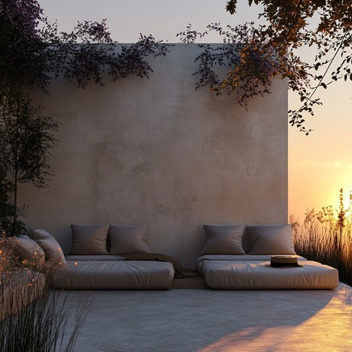 Immerse in soothing waves of sound with warm, comforting tones and relaxed melodies. This composition paints the perfect picture of a peaceful golden hour in a lounge, inviting listeners to unwind and soak in the blissful ambiance.