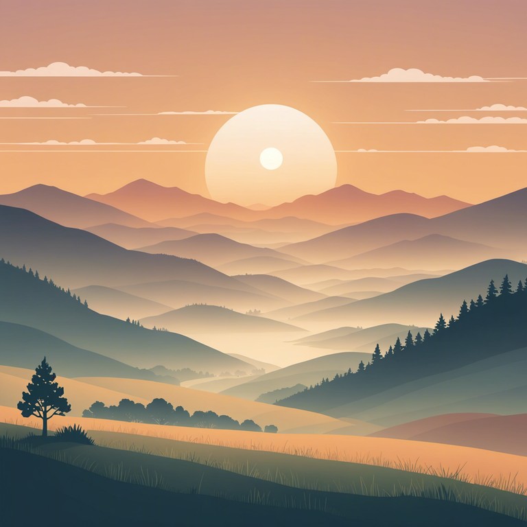 A folk inspired instrumental that captures the essence of a serene sunrise over a peaceful, verdant landscape, using melodic strings to transport the listener to a moment of introspective calm and new beginnings.