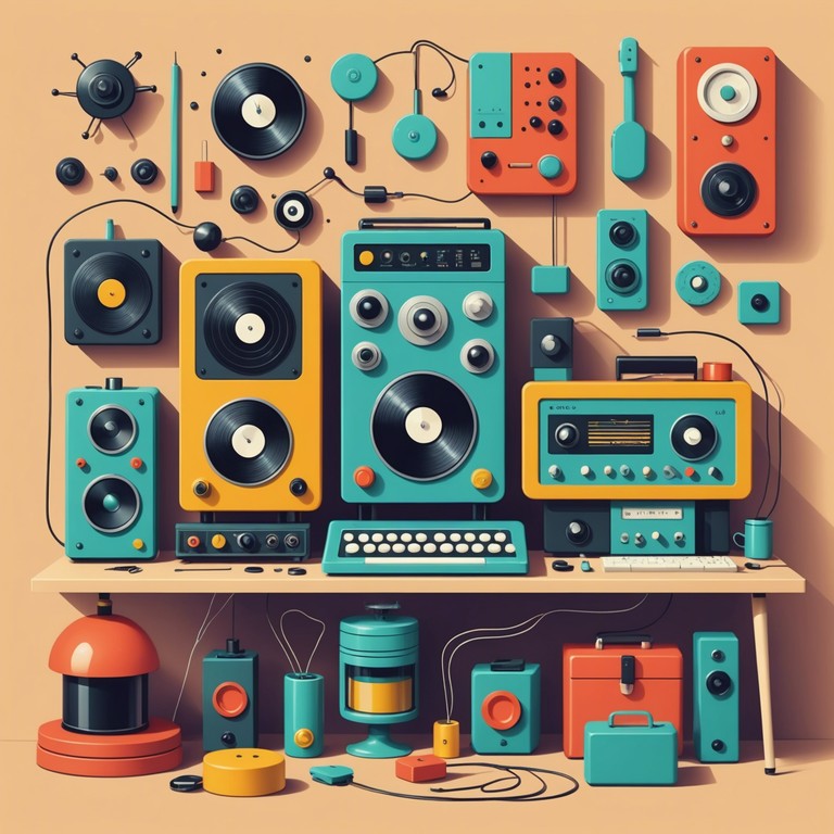 Delving deeper into a whimsical universe, gadget groove playground emphasizes the playful interaction of digital toy sounds. Just like a child's dream where toys come to life, this track uses the pure tones of toy instruments to create a complex chiptune enchantment, embodying both nostalgia and futuristic digital art.