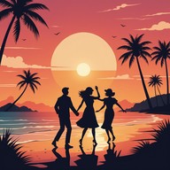 energetic beats under a tropical sunset.