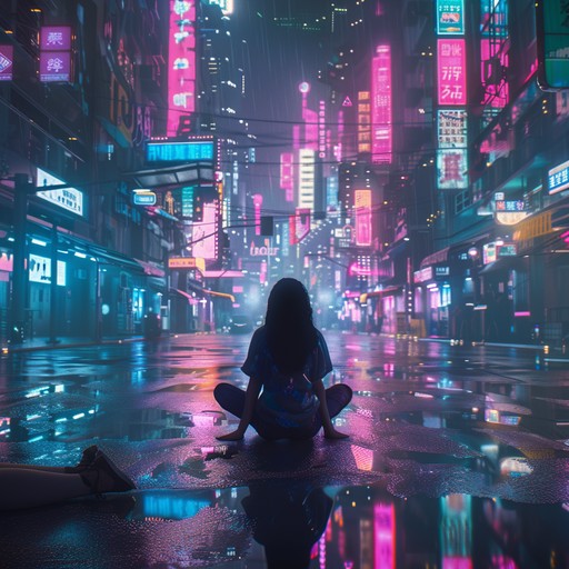 A serene piece that features calming synths enveloping the senses, creating a peaceful walk through a neon lit futuristic city where technology and nature blend into a harmonious existence. The ambient techno elements offer gentle, soothing textures perfect for relaxation and introspection.