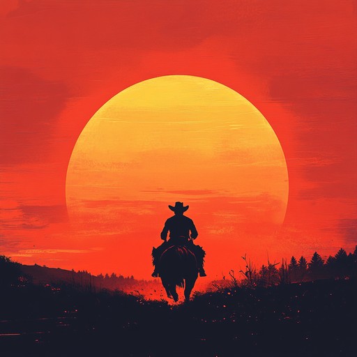 Feel the heat and drama of the wild west with an energetic guitar driven track, evoking images of daring horseback rides through expansive dusty terrains. The adrenaline pumping pace and heart pounding beats capture the essence of adventure and rugged determination.