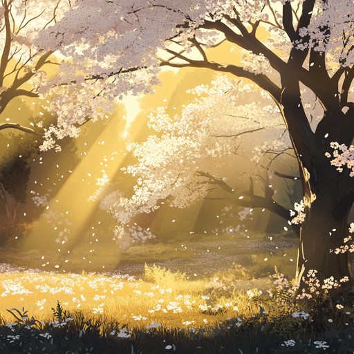 This track embodies a springtime journey of renewal and hope, starting with gentle piano notes that evolve into a lush symphonic arrangement. Soft strings and woodwinds add layers of serenity and uplift, evoking the fresh beginnings of an anime protagonist.