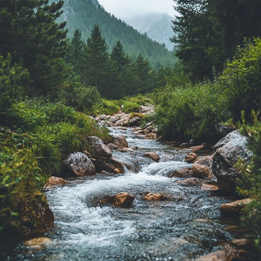 A soothing and intimate instrumental track inspired by appalachian folk music, capturing the serene ambiance of a mountain creek through the delicate strumming of a dulcimer. Perfect for moments of relaxation and introspection, this piece aims to transport the listener to a peaceful, natural setting.