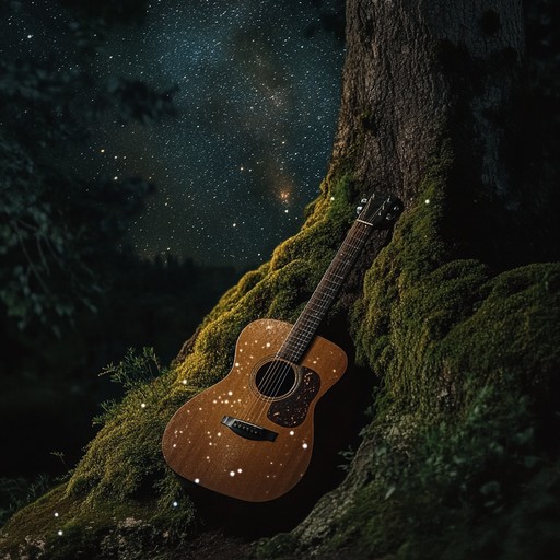 An intimate instrumental featuring acoustic guitar, evoking the quiet introspection of wandering alone under the stars amid the whispering trees.