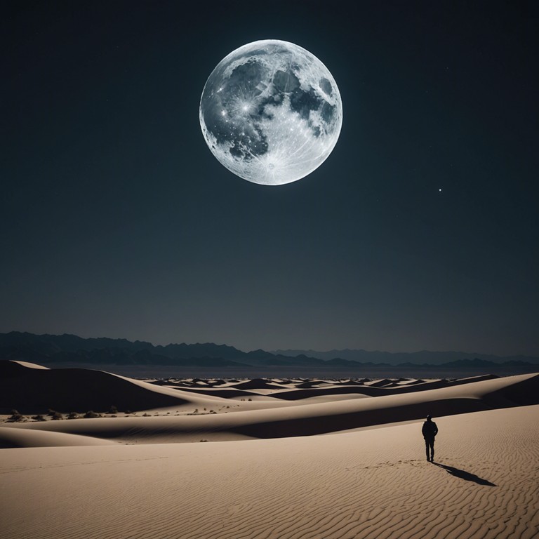 In this track, the sparse and haunting sound of a solo duduk merges with subtle background synths to create an atmosphere of tension and anticipation, reminiscent of a secretive nighttime journey across a wind swept desert. The minimalistic arrangement enhances the sense of solitude and mystery, perfect for a suspenseful cinematic scene.