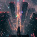 an energetic future bass track soaring through neon lit skies