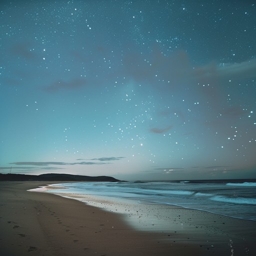 A smooth and serene bossa nova piece featuring gentle guitar strums, evoking the tranquil and introspective mood of a starlit night on a quiet beach. The melody flows like gentle waves, inviting contemplation and a sense of peaceful nostalgia.