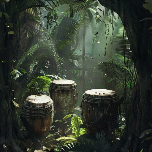 Embark on an energetic journey through dense rainforest soundscapes, guided by pulsating tribal drums and mystical melodies. This instrumental piece captures the essence of ancient rituals and untamed nature, blending powerful beats with evocative ethnic instruments to create a unique, immersive experience.