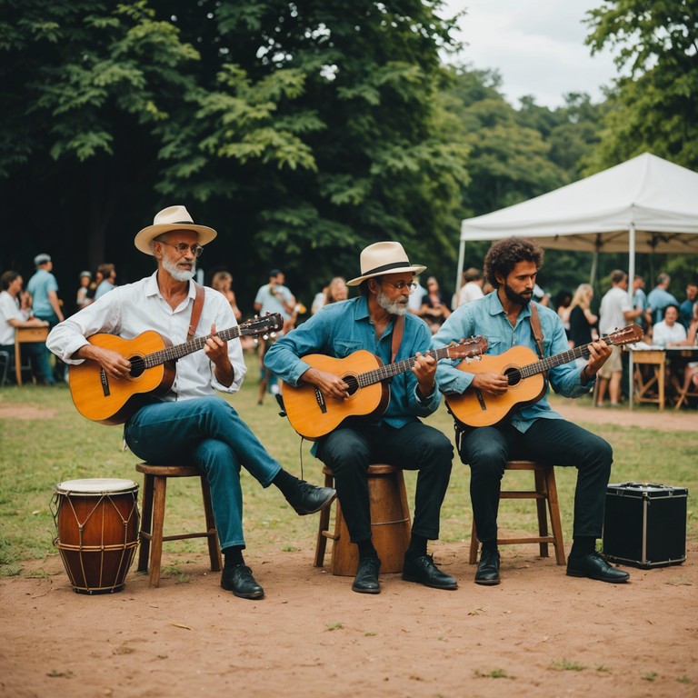 Imagine a festive gathering where musicians from kentucky and bahia collaborate, their instruments singing in unison to create a unique soundscape that’s both lively and culturally rich. This track combines the raw, spirited energy of bluegrass with the compelling, body moving rhythms of samba, making it impossible to stay still.