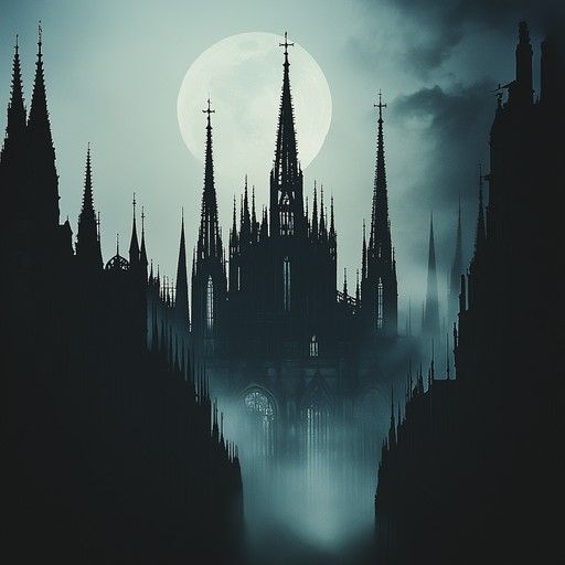 A haunting journey through a gothic landscape, featuring intense, powerful melodies layered with dark, brooding undertones. The music guides the listener through an ethereal maze where every corner echoes with shadows and forgotten ghosts. Majestic and melancholic, it encapsulates the essence of eternal night.