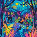 energetic dance track with vibrant nocturnal jungle vibes.
