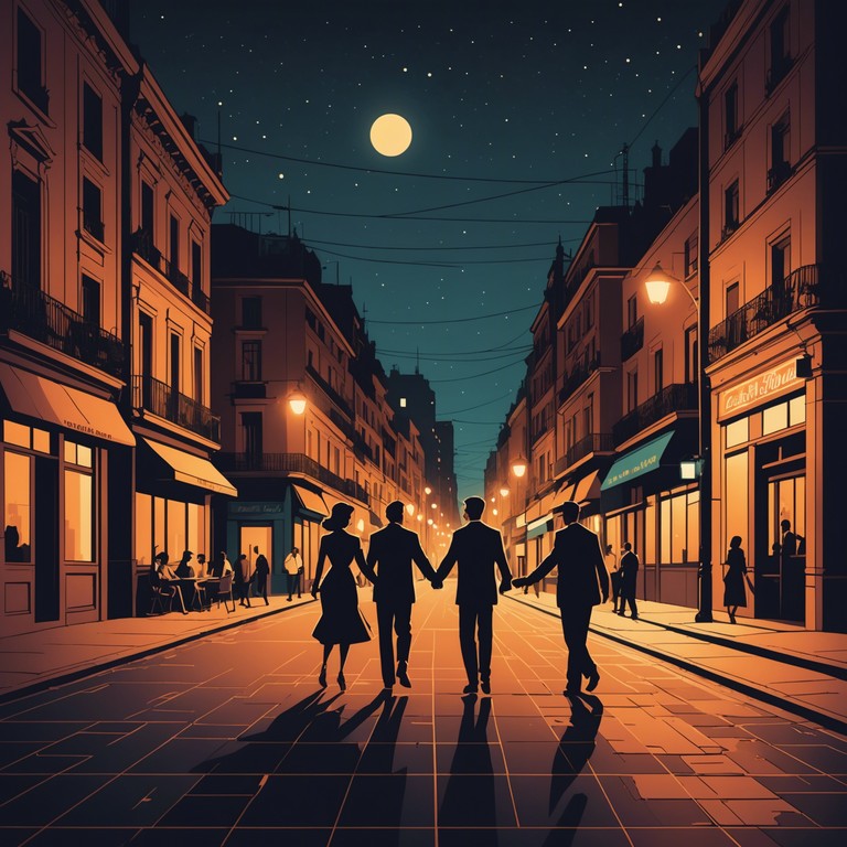 This piece blends traditional tango rhythms with a full orchestral arrangement, creating a lush soundscape that evokes the vibrant streets of buenos aires at night. The music starts with a subtle bandoneon melody, gradually building up with strings and brass to reach an epic finale, encapsulating the passion and drama of a tango performance.