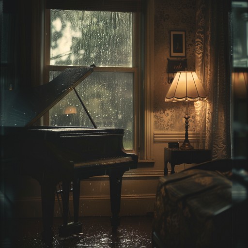 A somber instrumental piece evoking the pain of lost love through delicate piano melodies, emotive string arrangements, and subtle electronic textures, perfect for a heart wrenching anime scene