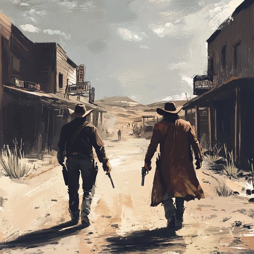 This instrumental track captures the high stakes atmosphere of a classic western gunfight. With a focus on intense melodies and dynamic progressions, it vividly brings to life the dramatic tension and heroic confrontation of the duel