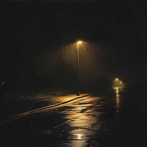 This composition evokes the loneliness of the urban night, characterized by deep, echoing basslines and subdued drum patterns. The haunting synthesizer leads create a backdrop of reflective sorrow, capturing the essence of rain slicked streets deserted by human presence. The music flows like a somber river of electronic heartache, inviting introspection and nostalgia.