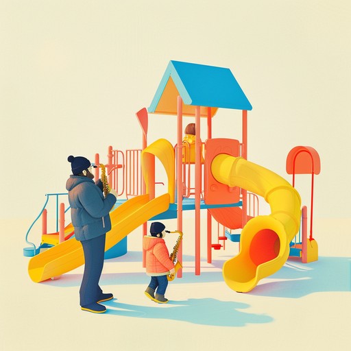 This track features a unique juxtaposition of sultry saxophone melodies intertwining with the playful and innocent sounds reminiscent of a children's playground. The music captures the essence of childhood joy viewed through the lens of sophisticated, smooth jazz influences, creating a memorable auditory experience that bridges generations.