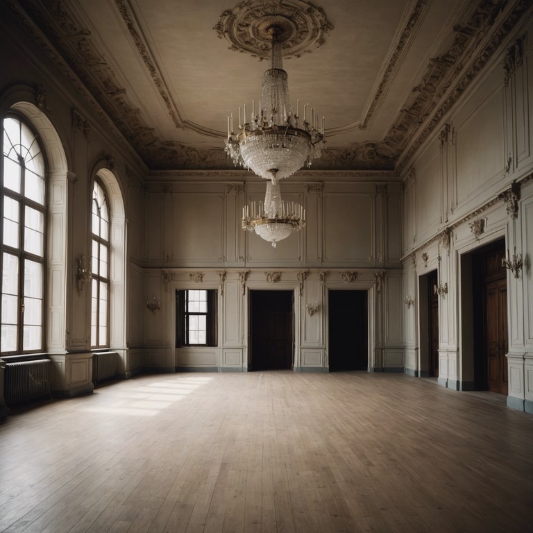 This track features nostalgic strings invoking the grandeur and solitude of a long abandoned ballroom, where echoes of past festivities linger in the whispered bow touches of the violin. Each note revitalizes the memories of what once was a lively assembly, now a quiet expanse of nostalgia and dust.