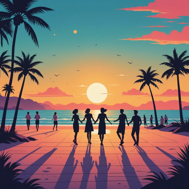 Imagine the golden hue of a beach at sunset, perfectly captured by the upbeat and sensual rhythms of latin jazz. The energy is as high as the setting sun is bright, with lively percussion leading the way, making you feel as though you're dancing on warm sands.