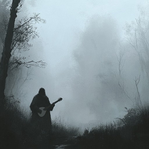 A troubadour wanders through a dark, misty forest, his lute producing a chilling, resonant melody that sends shivers down the spine. Each note evokes a sense of impending danger and supernatural forces lurking in the shadows. A blend of medieval folk tunes with unnerving, dissonant chords, this instrumental piece captures the suspense and eerie beauty of gothic tales.