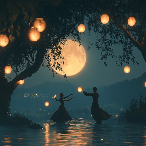 An elegant dreamlike waltz with delicate piano melodies, gentle three quarter rhythm, lush strings, and whimsical harp interludes, evoking moonlit enchanted scenarios. Perfect for serene moments.