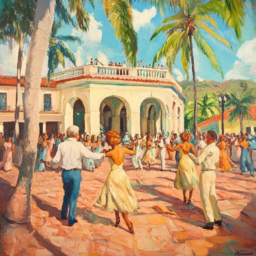 Feel the pulse of havana’s nightlife with this dynamic mambo tune. Bursting with rhythmic energy and vibrant brass, it mirrors the joyful, passionate atmosphere of a tropical fiesta.