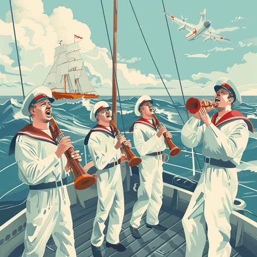 A vibrant and energetic instrumental commemorating the valor of the russian navy. The composition features commanding brass, robust percussion, and flowing strings to instill a sense of pride and determination. Reminiscent of traditional naval songs, it celebrates the enduring spirit and optimism of sailors charting through the waves in defense of their homeland.