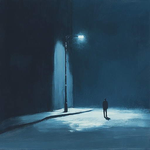 The instrumental track features gentle lo fi beats intertwined with soft synth melodies, creating an atmosphere of introspection and nostalgia. The music evokes the quiet solitude of wandering city streets under flickering streetlights, capturing the essence of midnight thoughts and feelings.