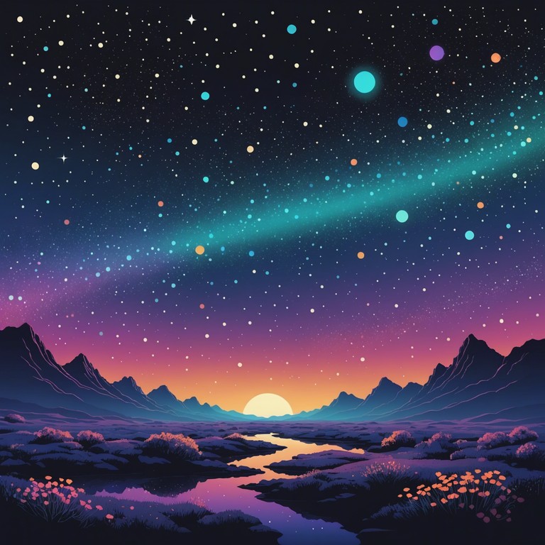 Imagine drifting through the vastness of space, your senses enveloped by a deep bassline and sparkling synths, creating a serene yet danceable cosmos. A song where each beat mirrors a star's twinkle, inviting you to experience the nightlife of the galaxy.