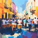 urban and caribbean blend, steel drum drives energetic rhythms