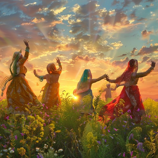 Immerse yourself in a serene experience where traditional bhangra beats harmonize with the calming essence of summer, creating a peaceful and blissful atmosphere