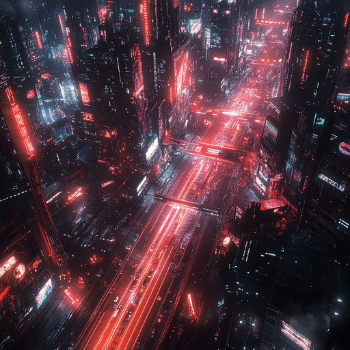 Dive into a symphonic cyberpunk realm where magnificent synth lines and rhythmic pulses paint a grandiose, futuristic picture of a neon drenched civilization.