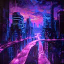 a pulsing, futuristic track evoking a vibrant metropolis at night