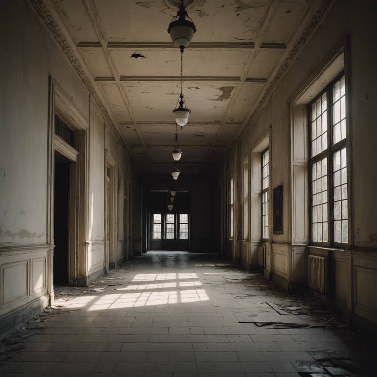 In this track, the haunting melodies mimic the eerie quietude of abandoned spaces, where each note reverberates against unseen walls, evoking a chilling atmosphere of suspense and mystery. The use of a synthesizer creates unsettling tones that peek through the stifling silence like whispers in the dark, enveloping the listener in a sense of foreboding.