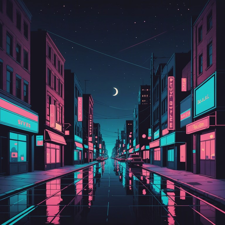 This composition weaves together soft synth pads and delicate electronic pulses to create a soundscape that feels both intimate and expansive. The track evokes a solitary walk through a neon lit city at night, providing a sense of quiet introspection amidst the urban glow.