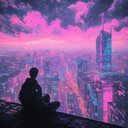 smooth cyberpunk instrumental evoking futuristic neon soaked city nights.