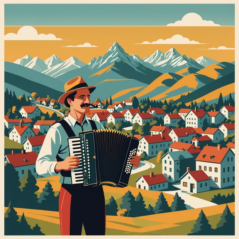 This track embodies the soul stirring beauty of the german mountains, infused with the romantic ardor typical of schlager music, using sweeping accordion melodies to evoke a sense of deep longing and robust celebration. Wrap your senses around lush soundscapes that blend traditional sentiments with contemporary passion.