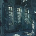 eerie riffs amid unsettling, dark soundscape, tension filled vibes