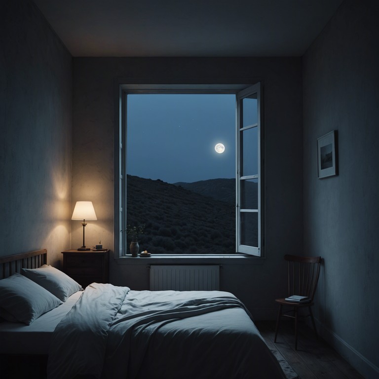 In this track, gentle melodies mimic the quiet solitude of a moonlit bedroom. The soothing tones of a solo piano create a symphony of whispers in the dark, crafting a peaceful yet slightly haunting atmosphere, perfect for reflection or gentle sleep.