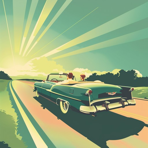 An energetic and joyful blues rock instrumental evocative of a carefree summer road trip. The composition features vibrant guitar solos, groovy basslines, and driving drum rhythms, all working together to create a lively and happy atmosphere perfect for sunny days. The blend of traditional blues elements with rock energy ensures an engaging and toe tapping experience.