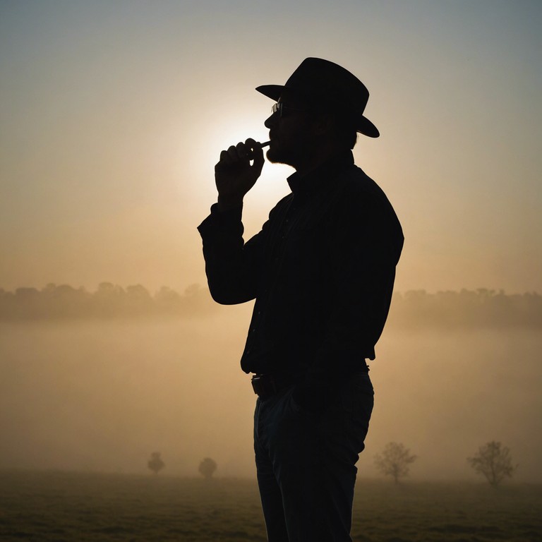 This track serves as an audio portrait of someone achieving their long sought dreams. The harmonica's melody mixes with the natural sounds of the morning, symbolizing growth and renewal. As each note ascends, it portrays a spirit uplifted by personal victories, making peace with past hardships and looking forward to a bright future.